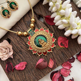 Vriksham Alike Lotus Lakshmi Pendant Neckpiece-G19233